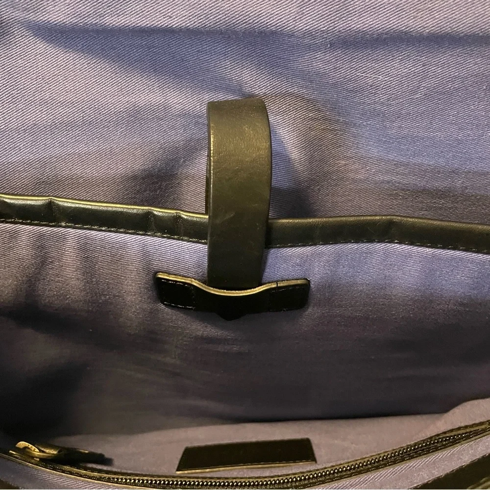 Vintage Cole Haan Black Leather Messenger Bag